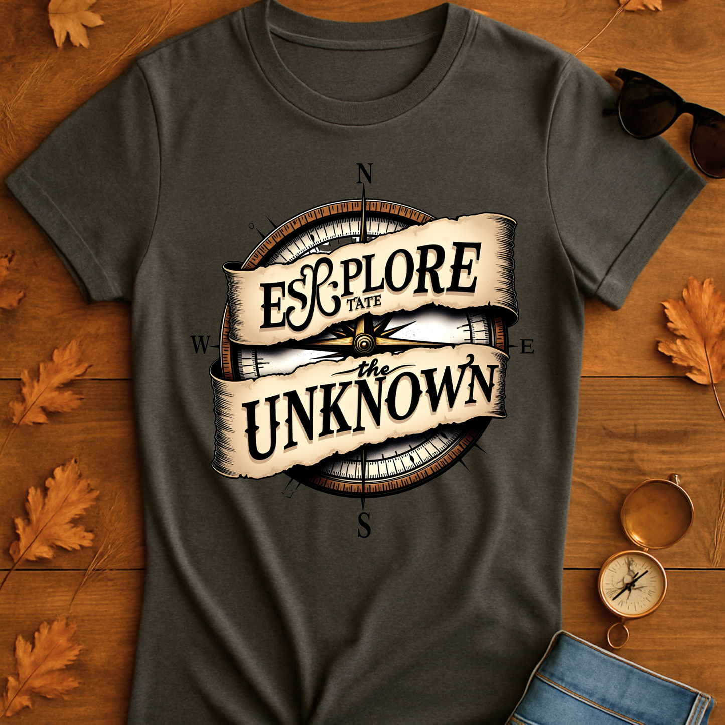 Vintage Compass Unisex T-Shirt - Explore the Unknown