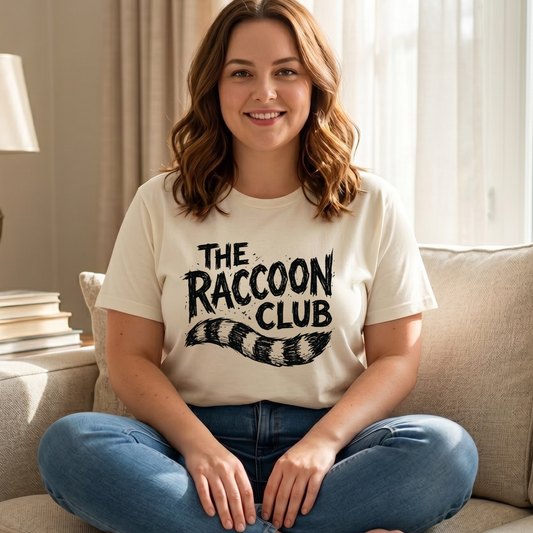 Raccoon Club T-Shirt — Cute Retro Wildlife Tee