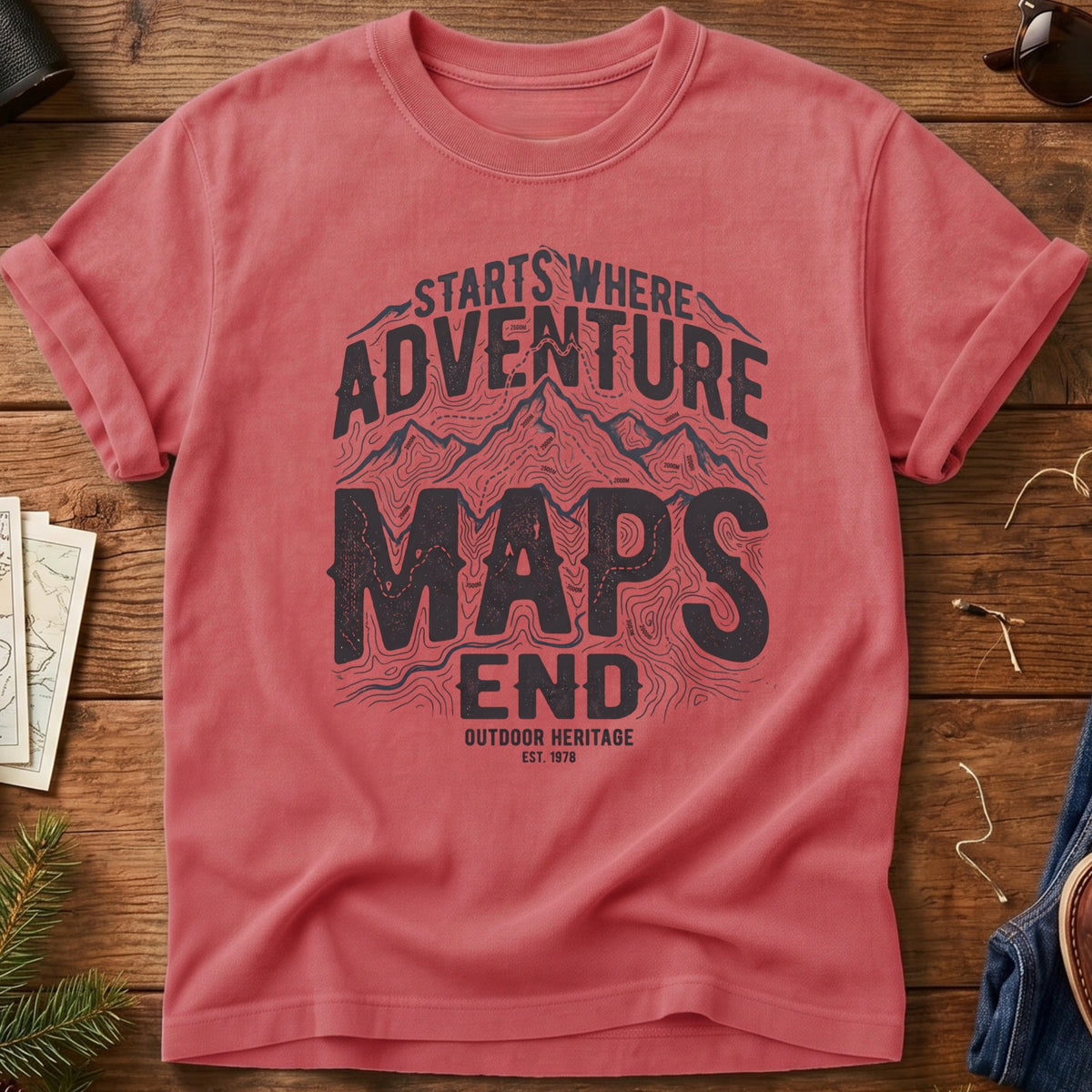 Adventure Starts Where Maps End Tee – graphic tee, view 6