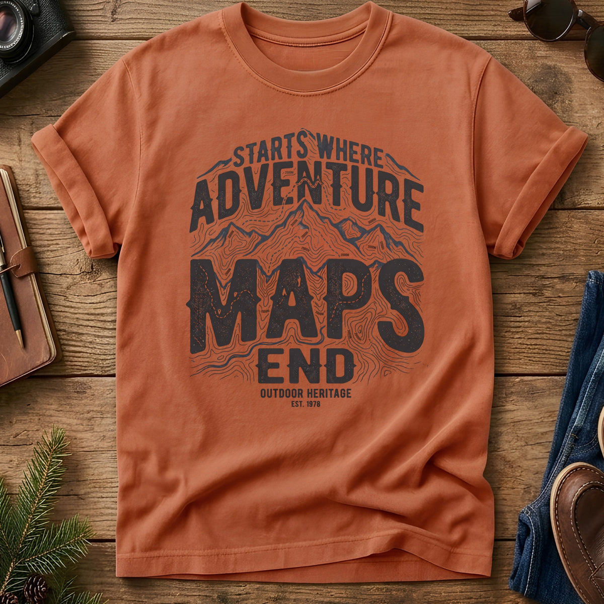 Adventure Starts Where Maps End Tee – graphic tee, view 7