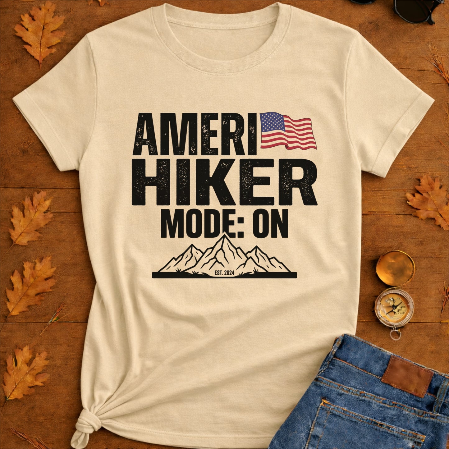 America Hiker Mode On T-Shirt