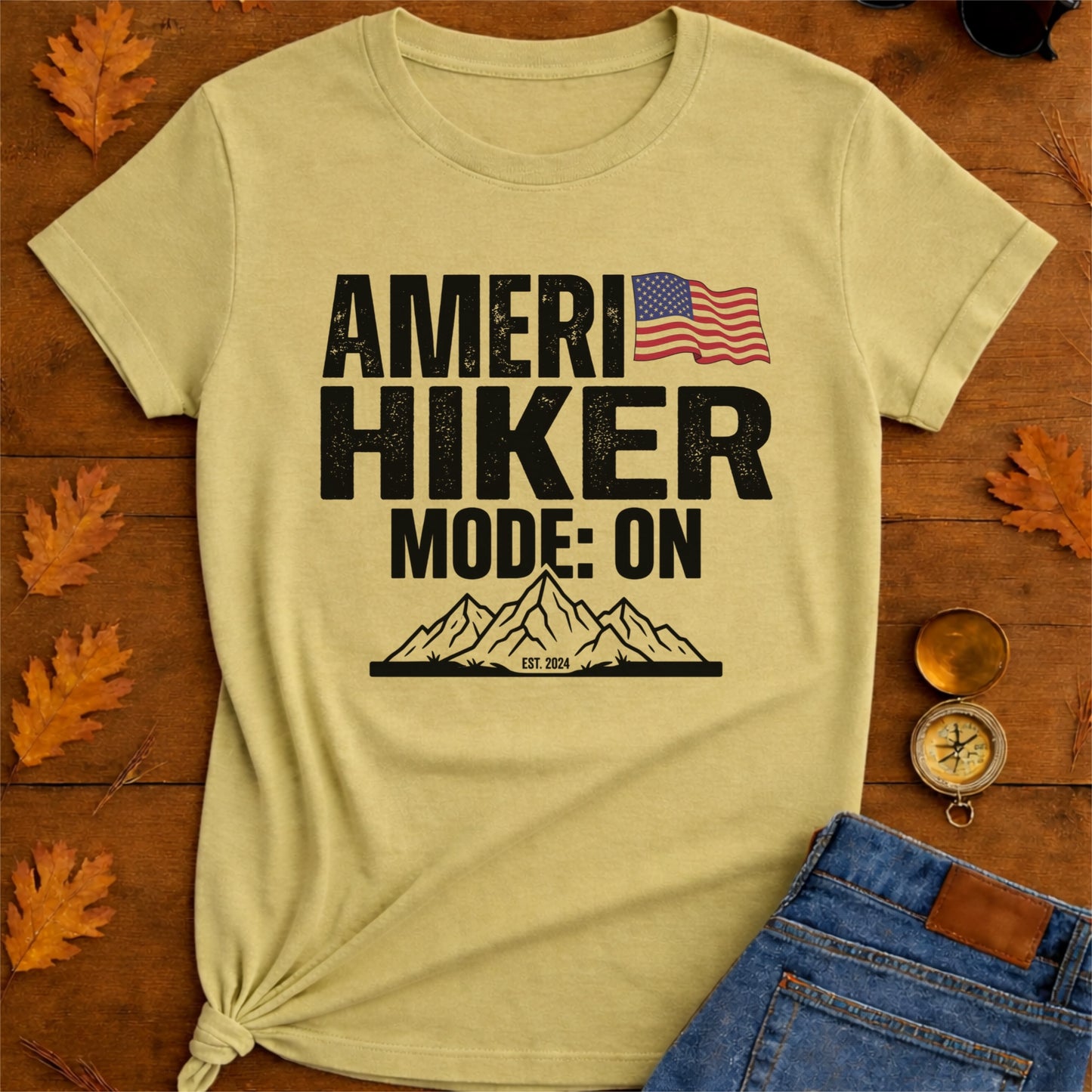 America Hiker Mode On T-Shirt