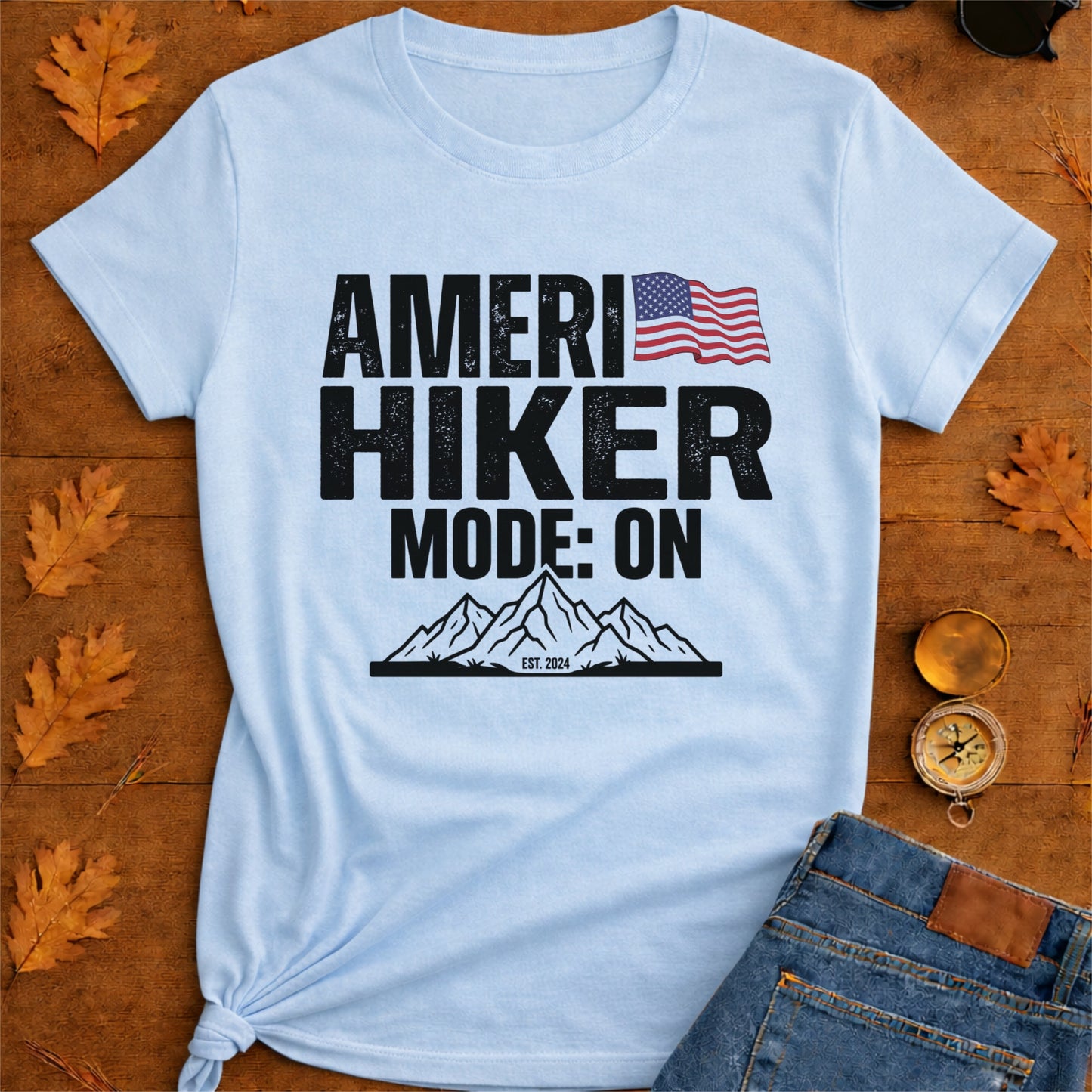 America Hiker Mode On T-Shirt