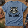 Be Wild Raccoon Tee – close-up of the be wild print detail
