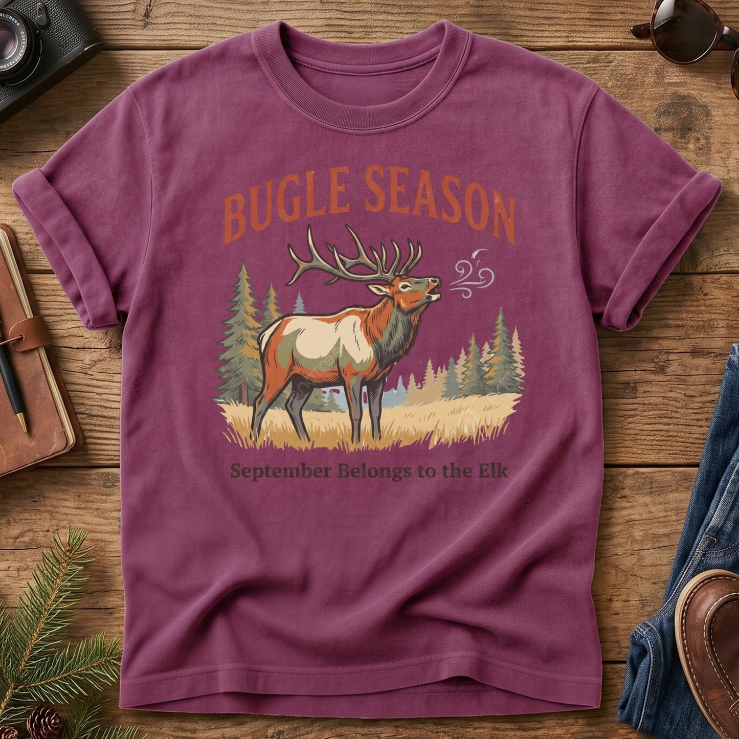 Bugle Season Tee – elk bugling graphic tee, product photo 2
