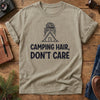 Camping Hair Don't Care Tee – folded flat lay of Softstyle fabric