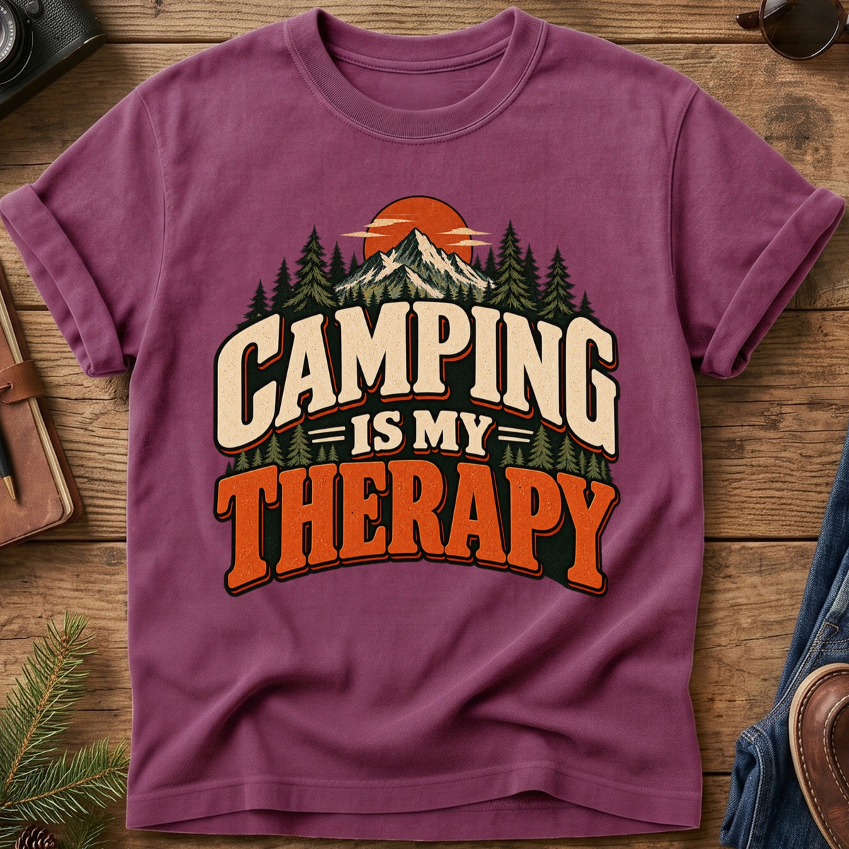 Camping Is My Therapy Tee
