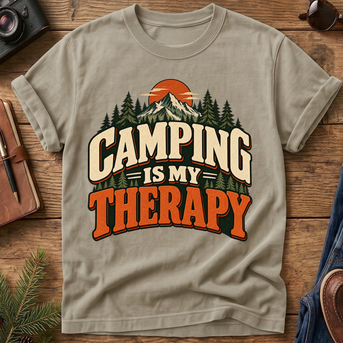 Camping Is My Therapy Tee