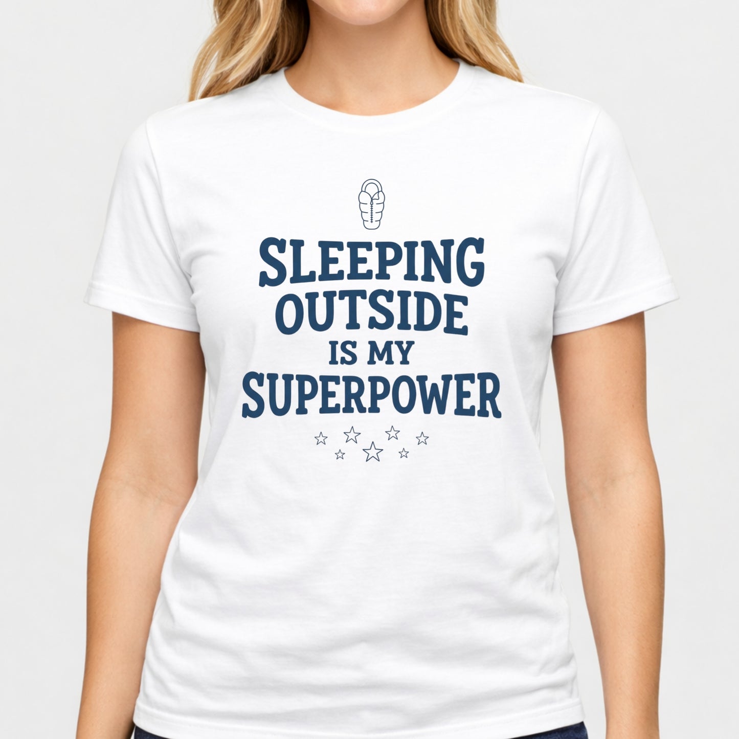 Camping T-Shirt — "sleeping outside is my superpower" Outdoor Adventure Tee