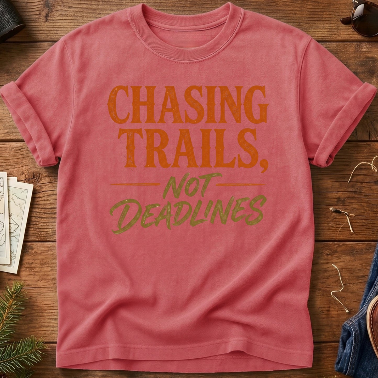 Chasing Trails Not Deadlines Tee