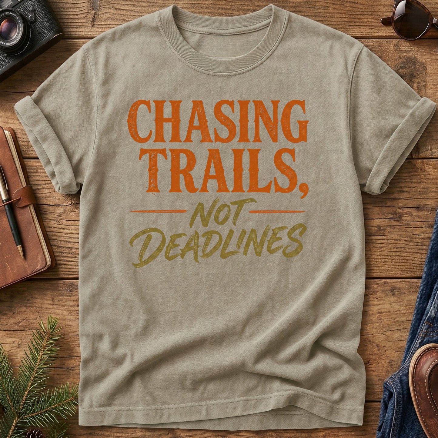 Chasing Trails Not Deadlines Tee