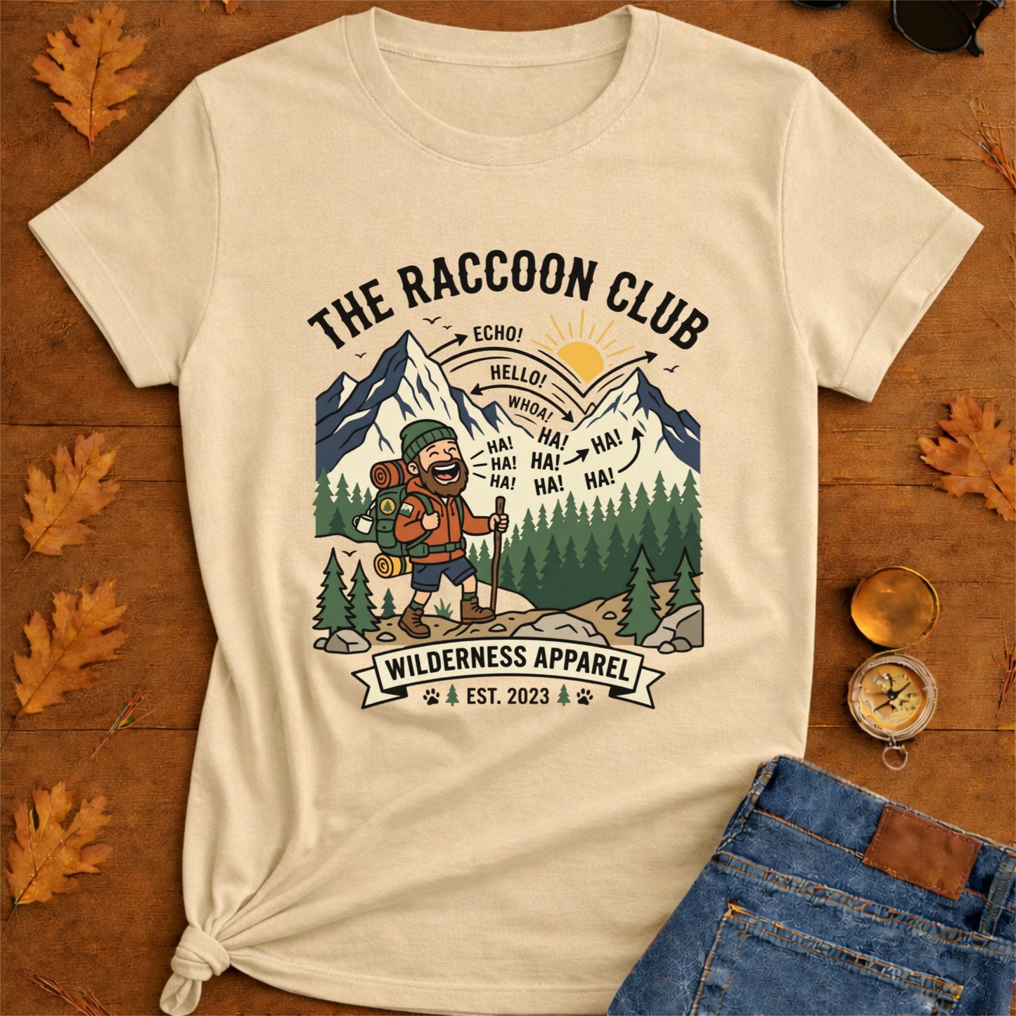Cheerful and happily Hiker T-Shirt — Laughing Hikers