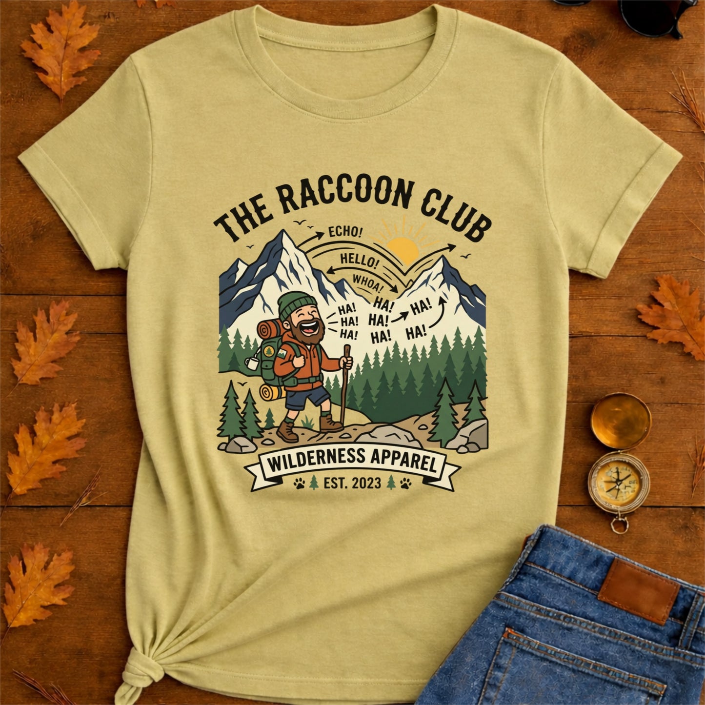 Cheerful and happily Hiker T-Shirt — Laughing Hikers