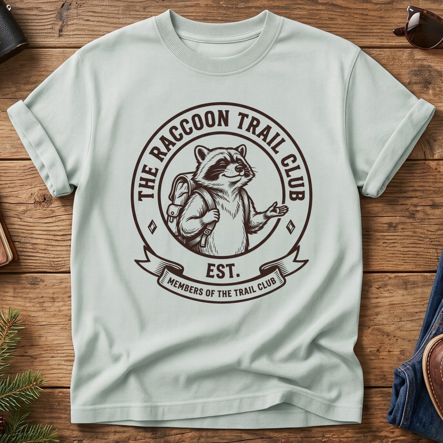 Members of the Trail Club Raccoon Hiking Tee – product photo 3