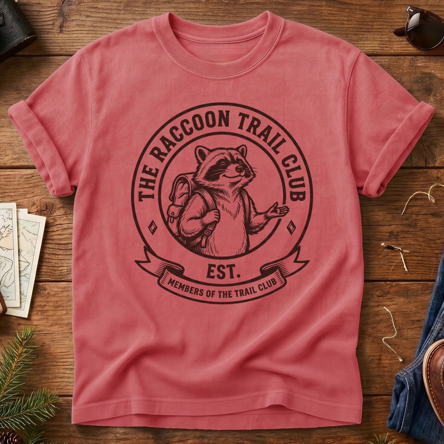Members of the Trail Club Raccoon Hiking Tee – product photo 7