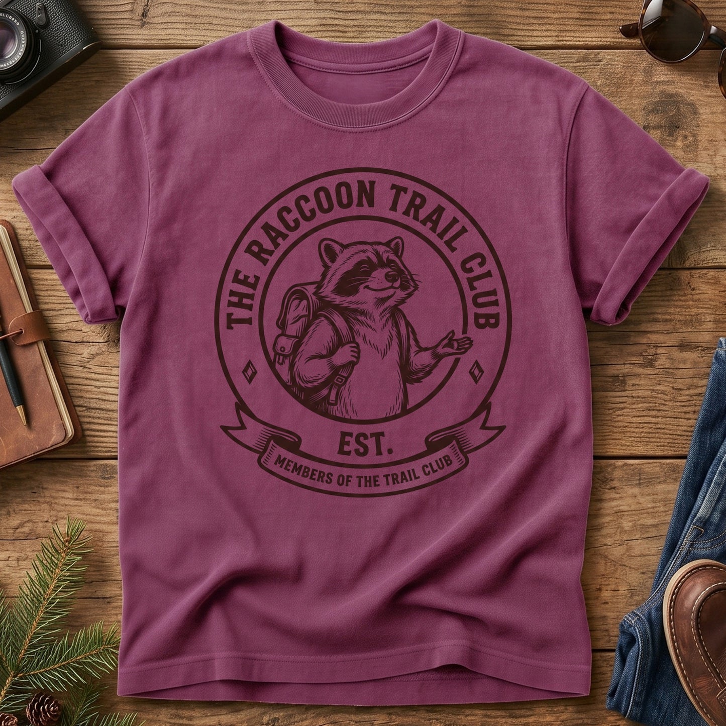 Members of the Trail Club Raccoon Hiking Tee – product photo 4