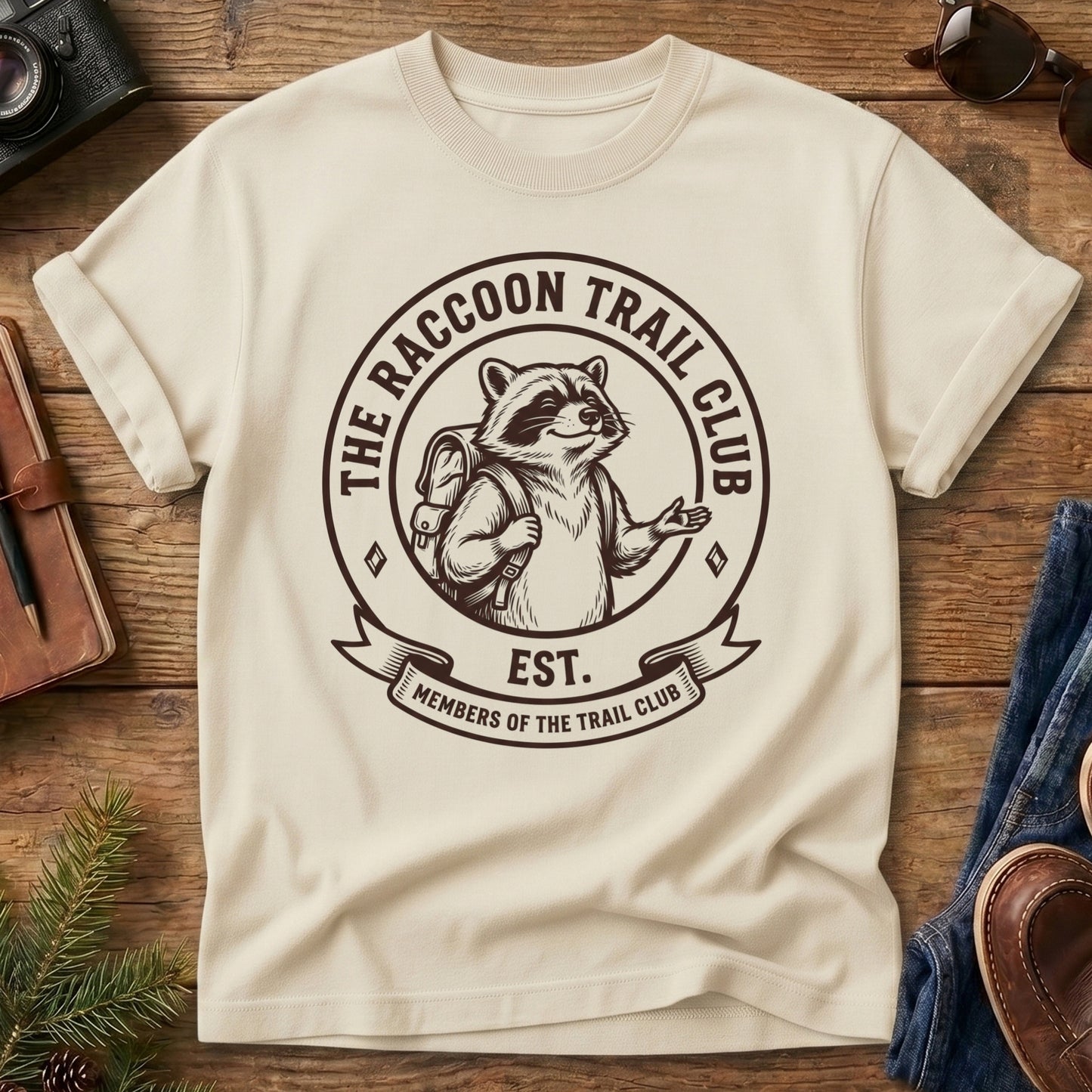 Members of the Trail Club Raccoon Hiking Tee – product photo 5
