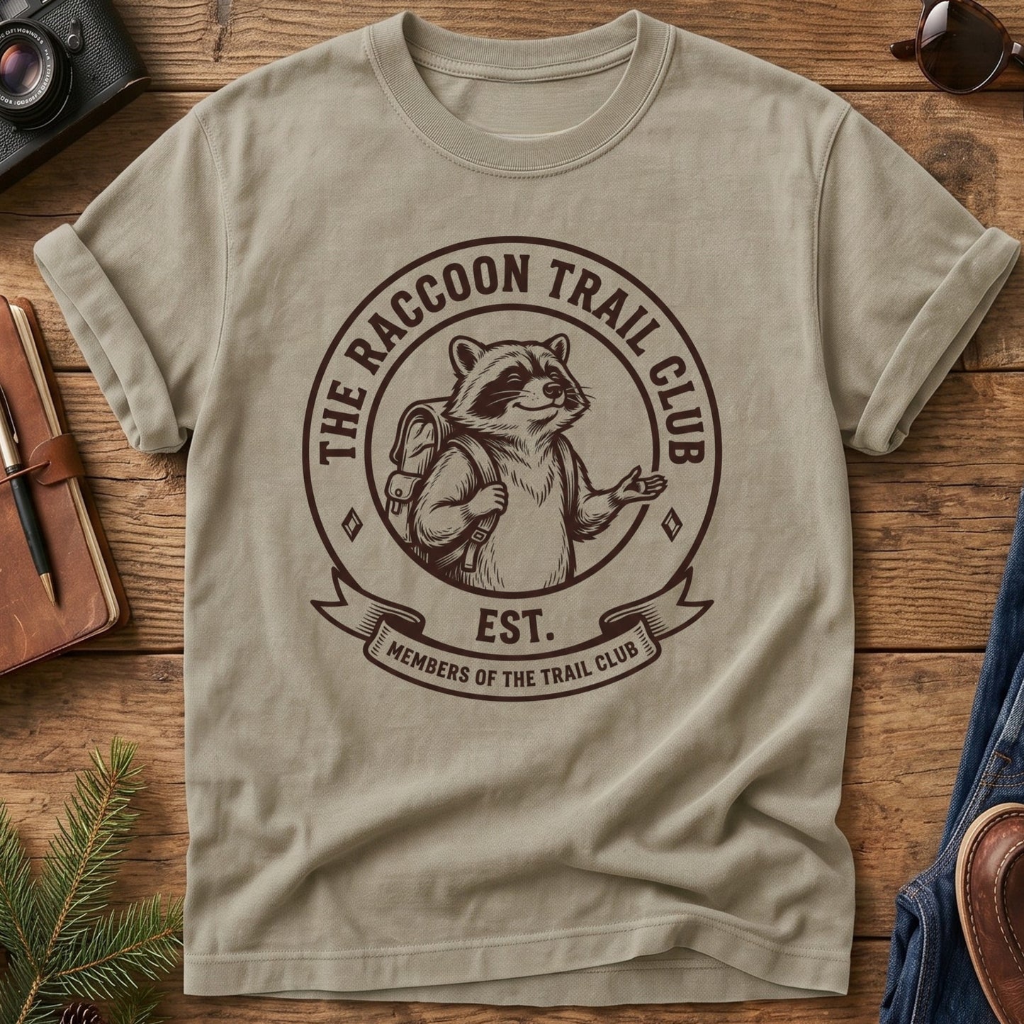 Members of the Trail Club Raccoon Hiking Tee – product photo 6