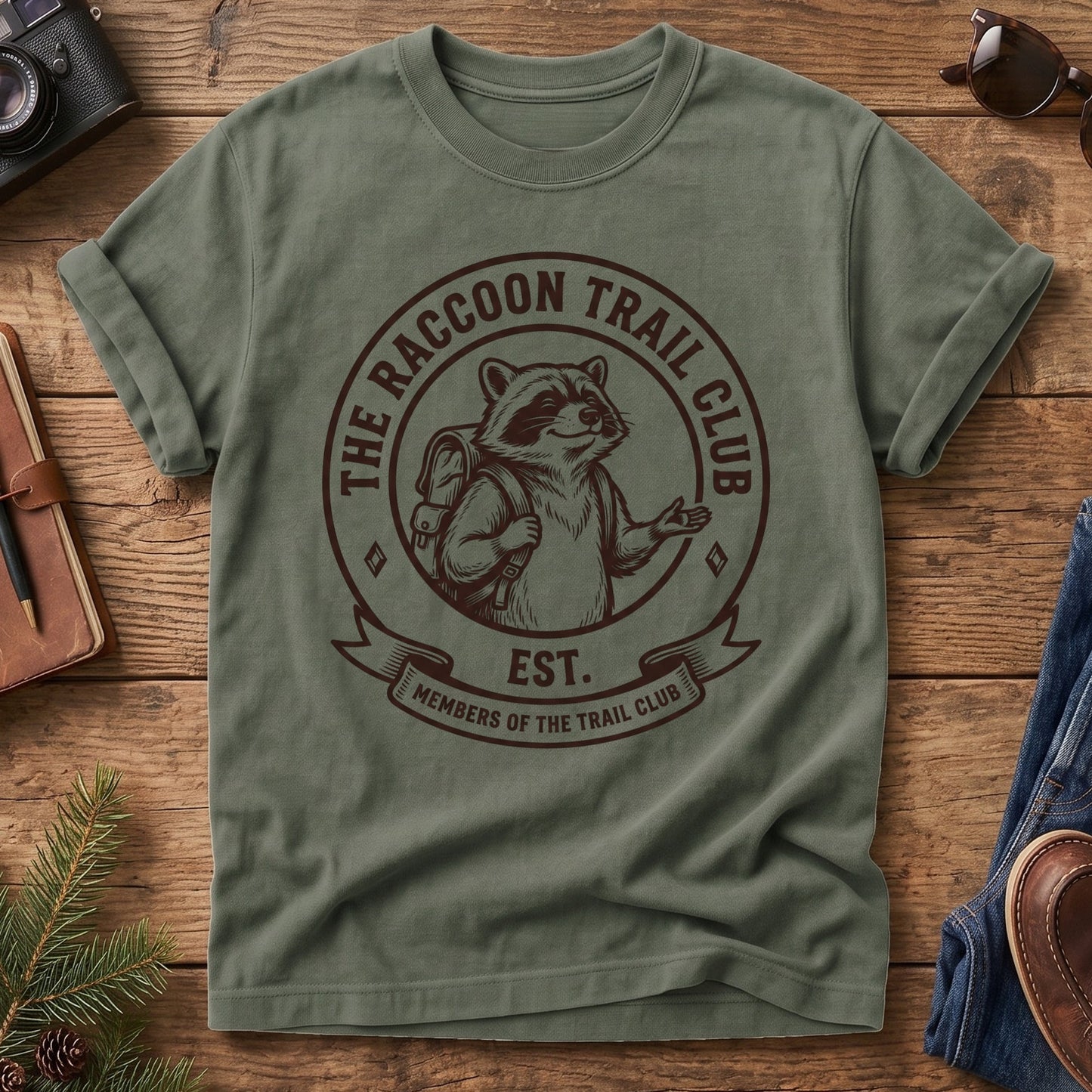 Members of the Trail Club Raccoon Hiking Tee – product photo 2