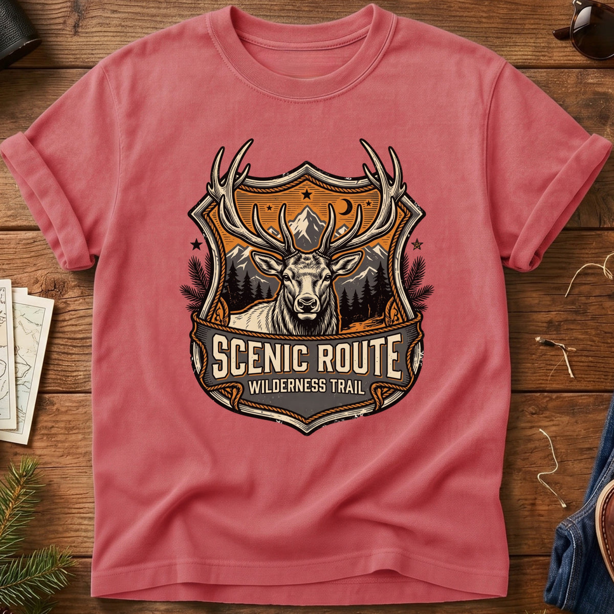 The Scenic Route Trophy Elk Shield Tee