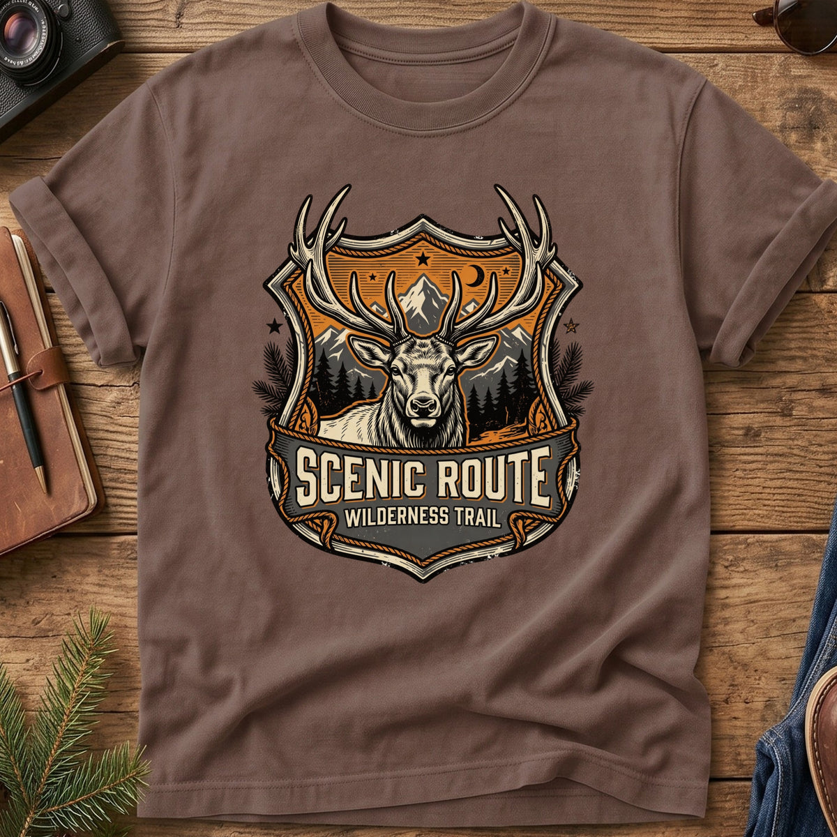 The Scenic Route Trophy Elk Shield Tee