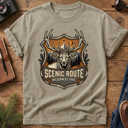 The Scenic Route Trophy Elk Shield Tee