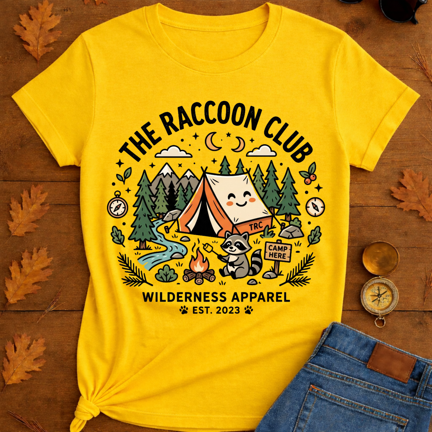 The raccoon club camp T-Shirt