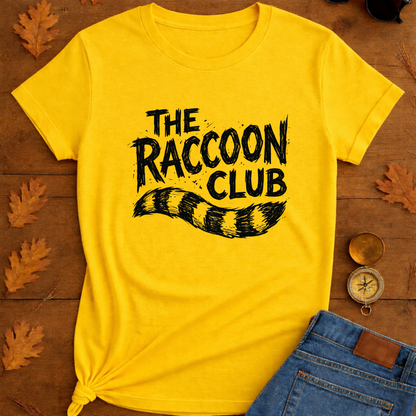 Raccoon Club T-Shirt — Cute Retro Wildlife Tee