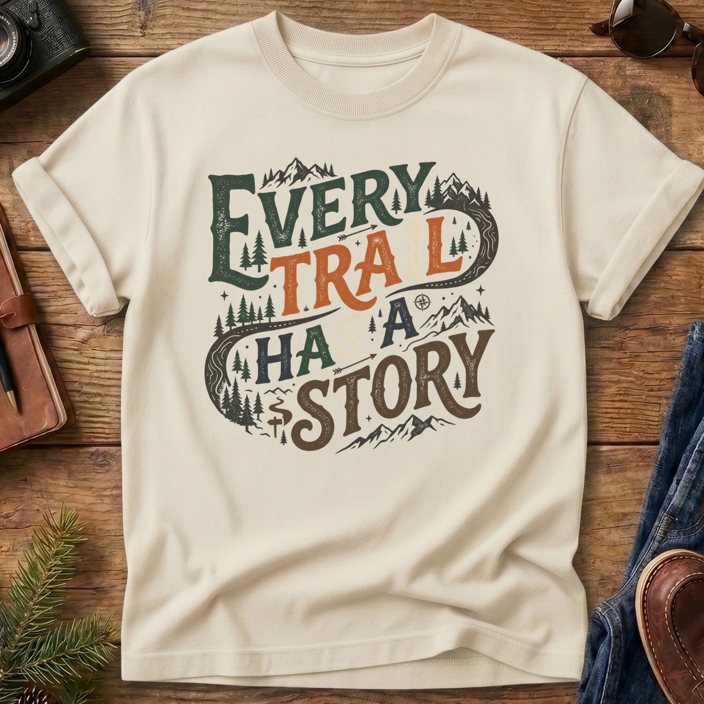 Every Trail Has a Story Tee – graphic tee, view 3