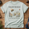 Follow the Buzz Tee – scattered bee trail graphic tee, product photo 1