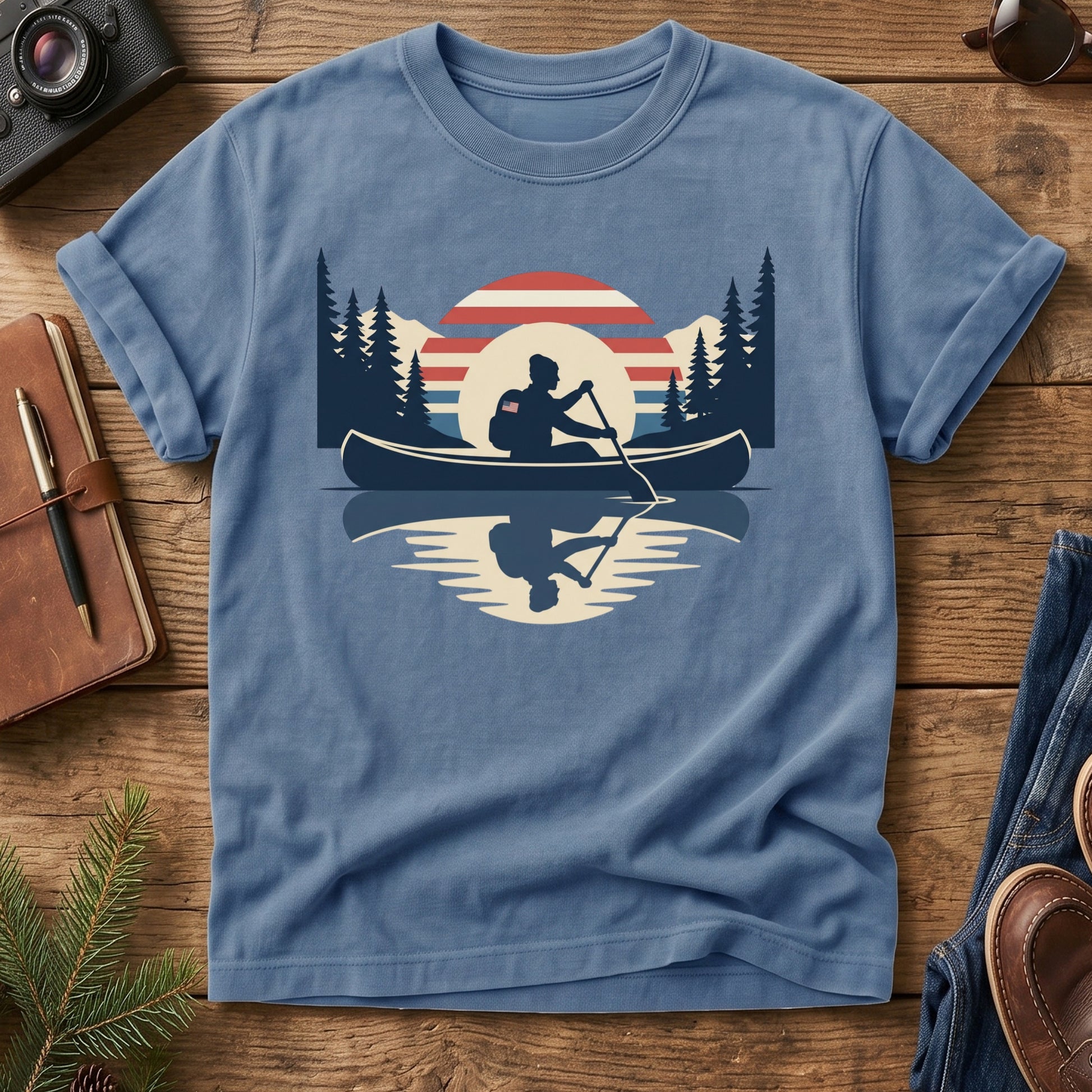 Freedom Canoe Journey Tee – back view of garment-dyed Comfort Colors t-shirt