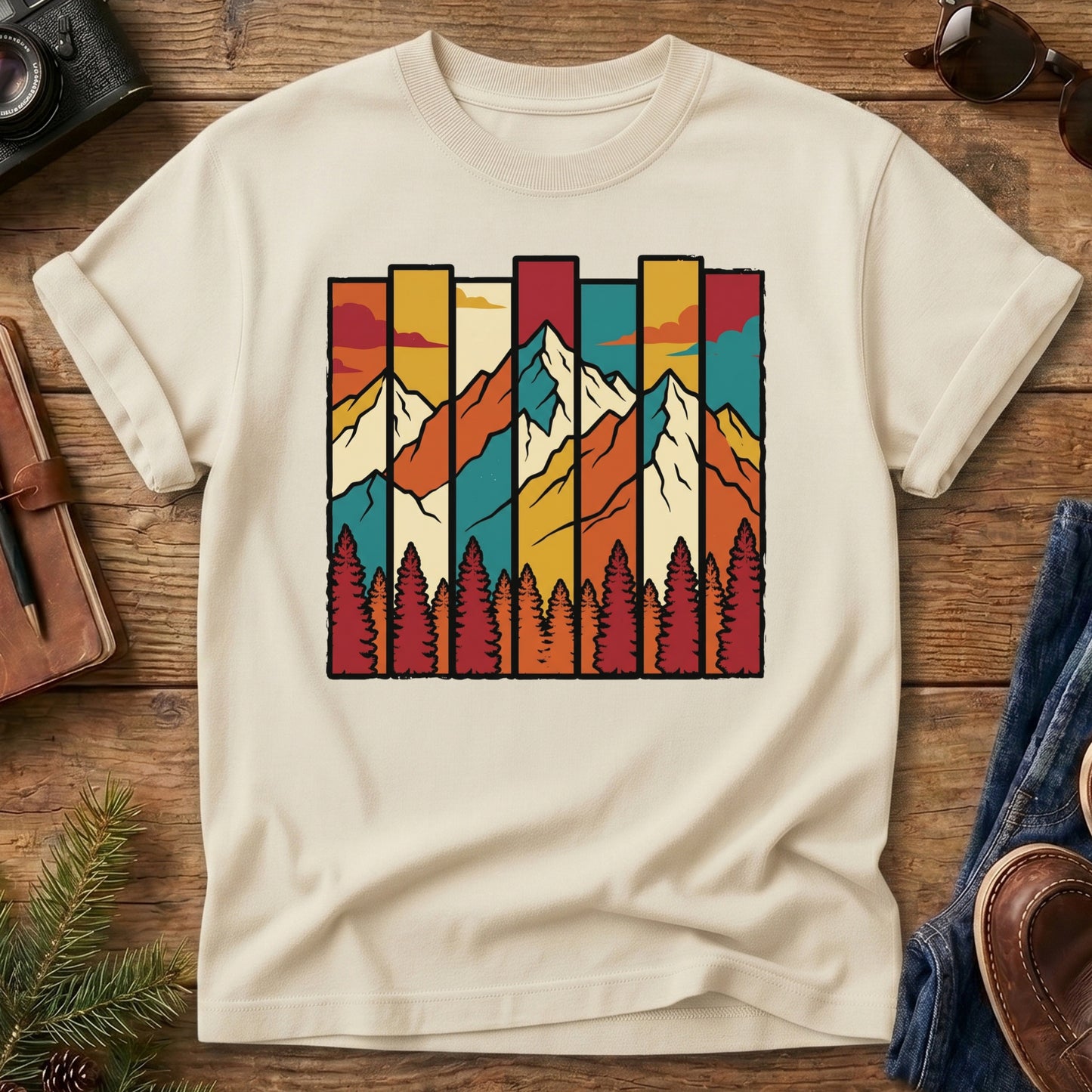 Geometric Mountain Peaks Tee