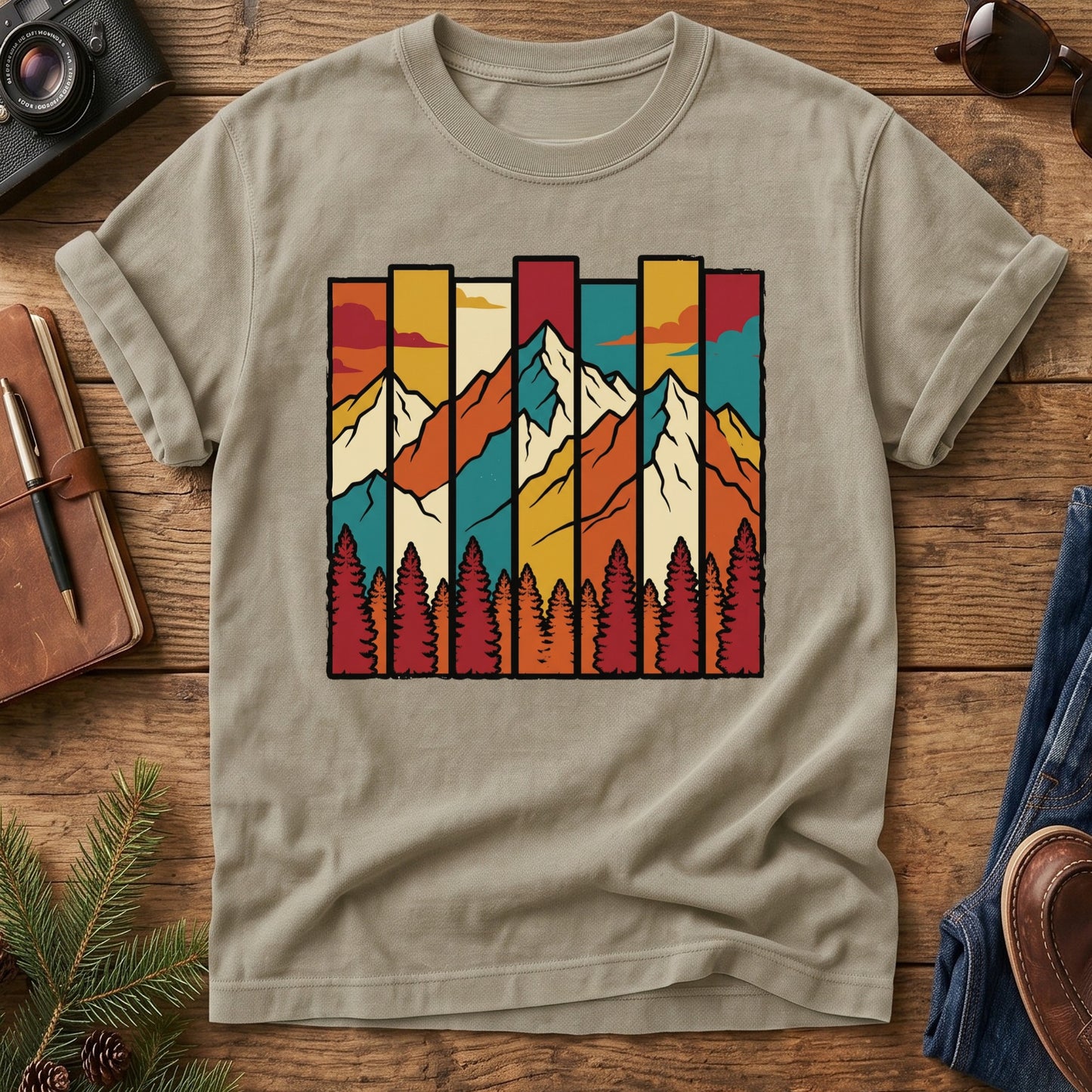 Geometric Mountain Peaks Tee