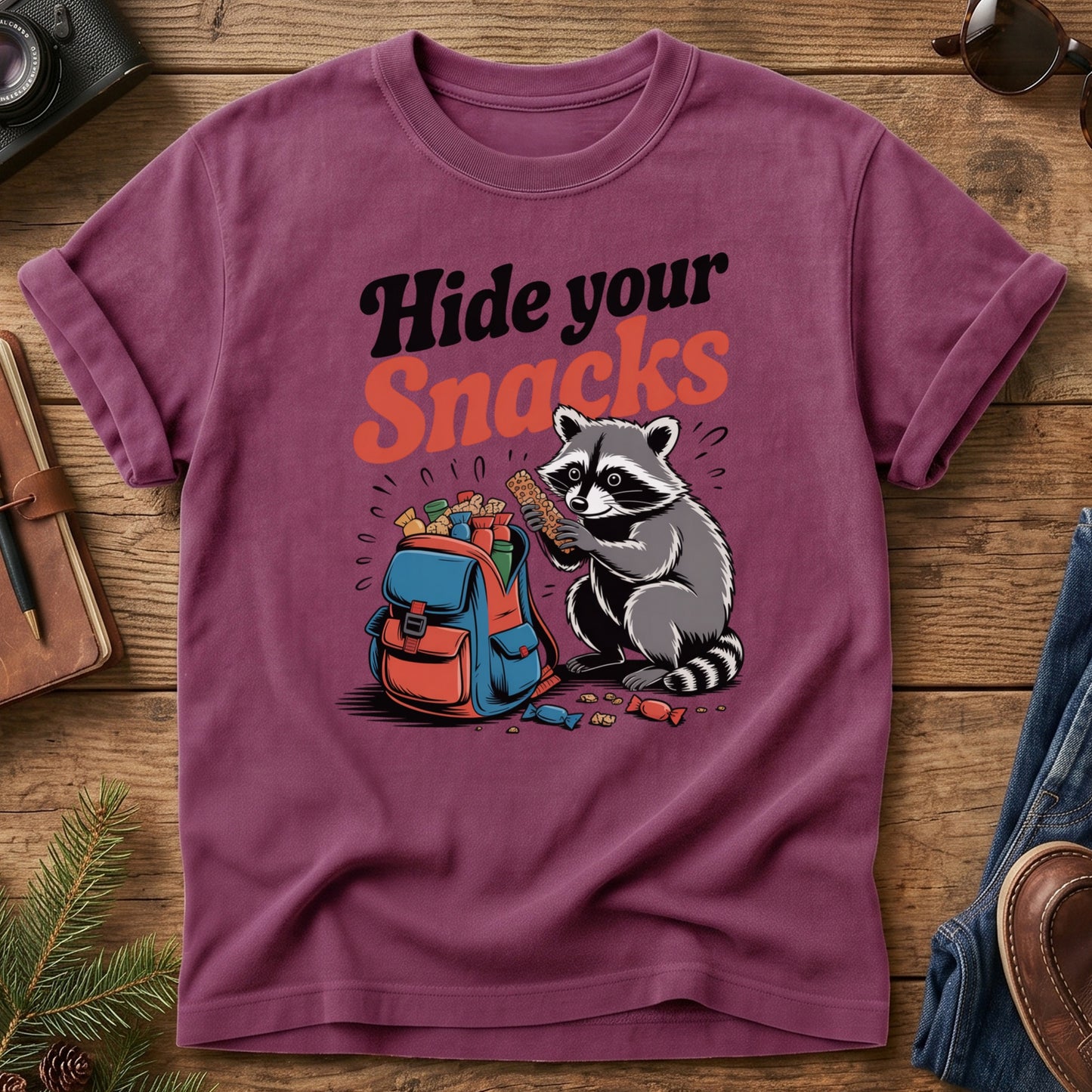 Hide Your Snacks Raccoon Tee
