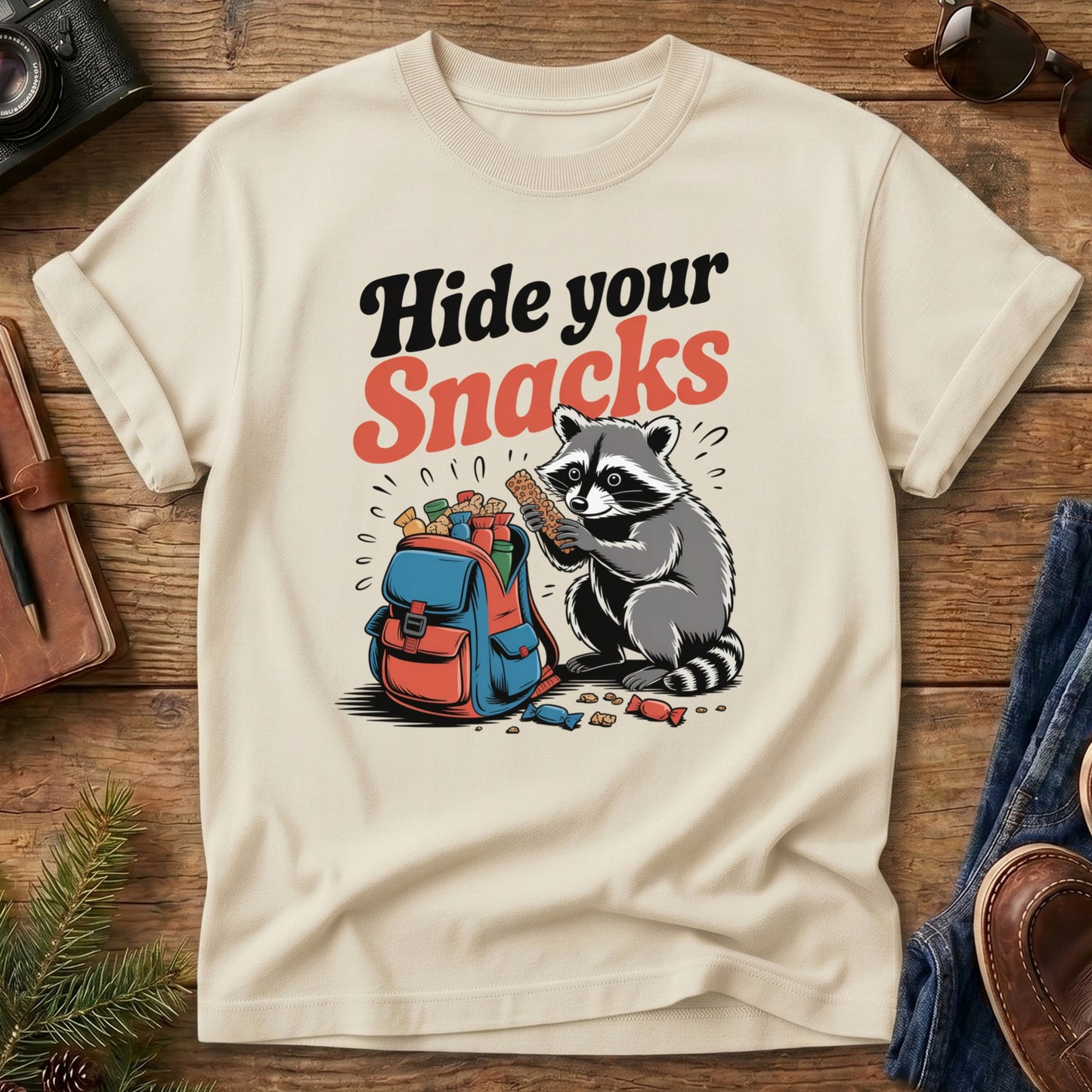 Hide Your Snacks Raccoon Tee