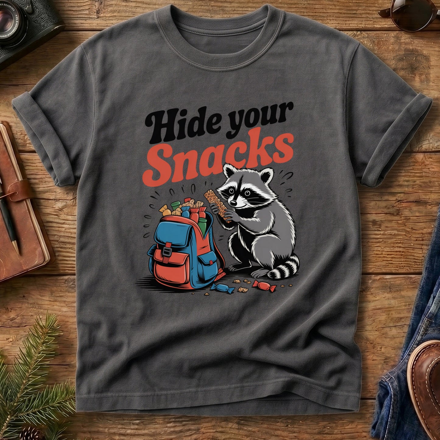 Hide Your Snacks Raccoon Tee