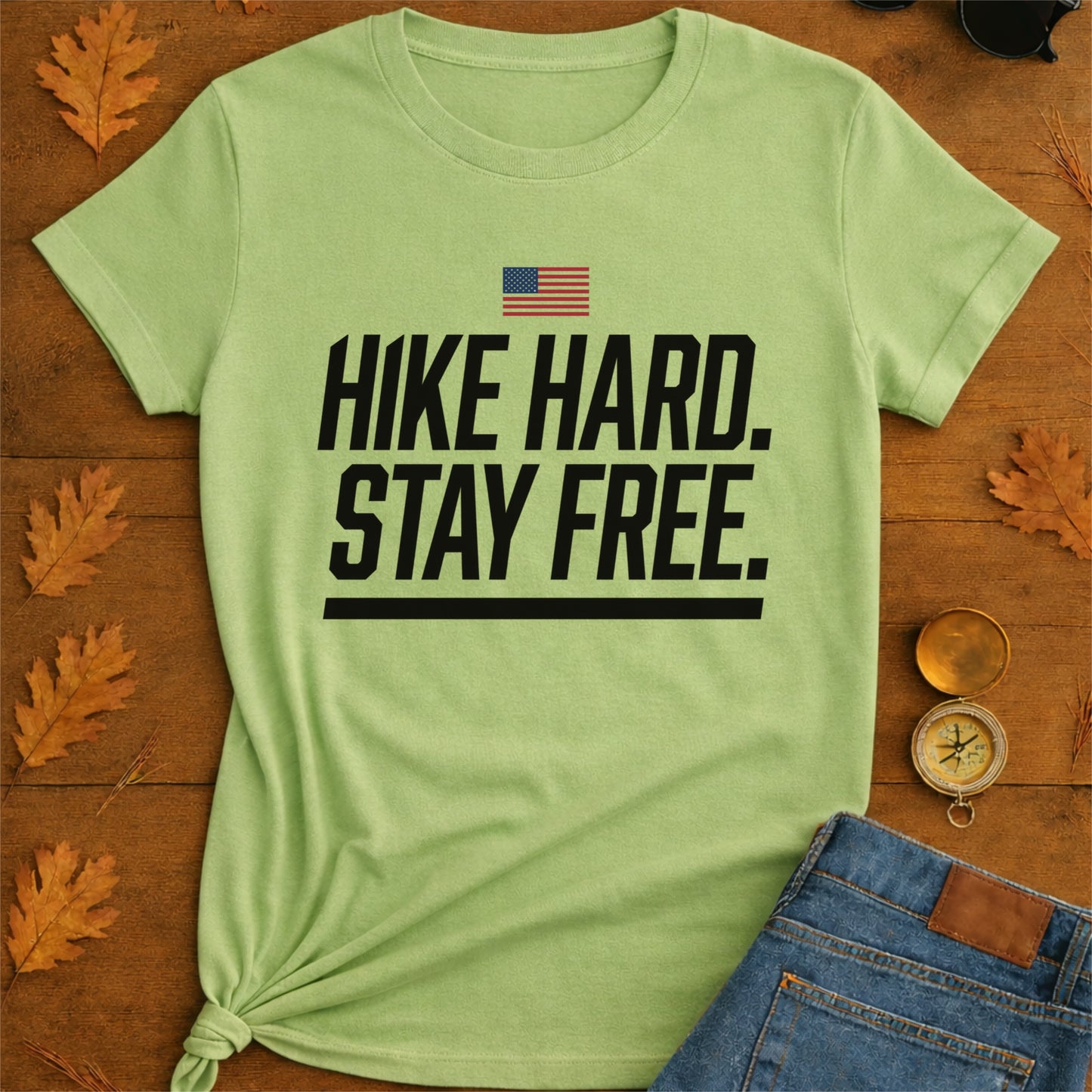 Hike Hard Stay Free T-Shirt — Outdoor Adventure Hiking Tee