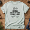 Hiking Life Mess Tee – hiking life mess graphic on Softstyle t-shirt, front view