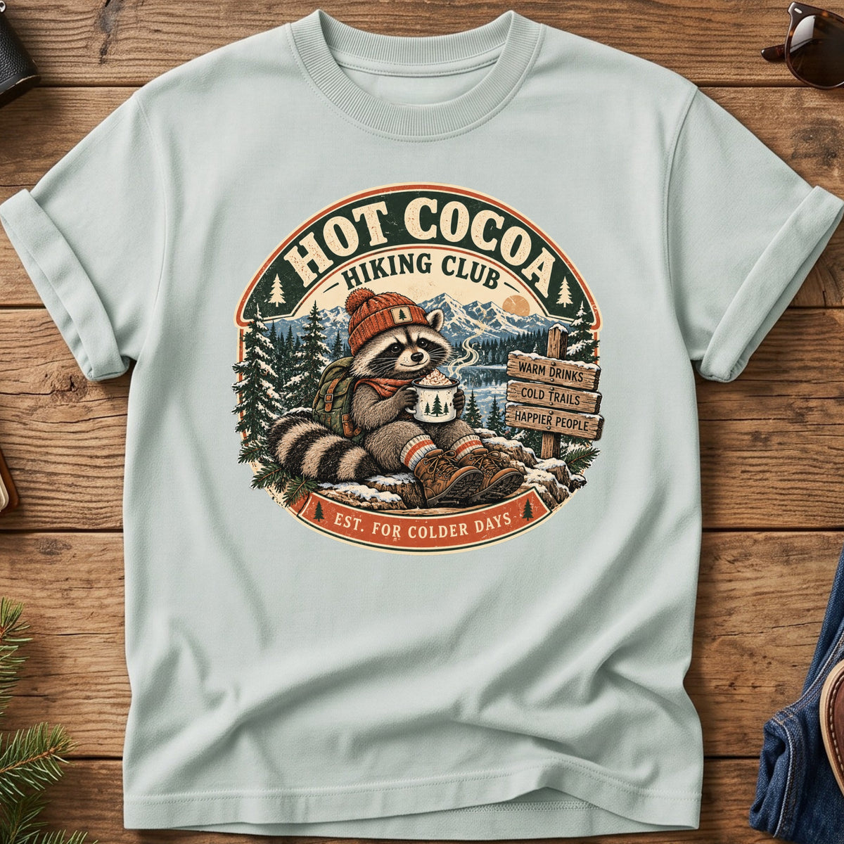 Hot Cocoa Hiking Club Tee