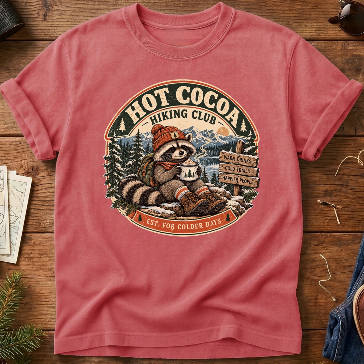 Hot Cocoa Hiking Club Tee