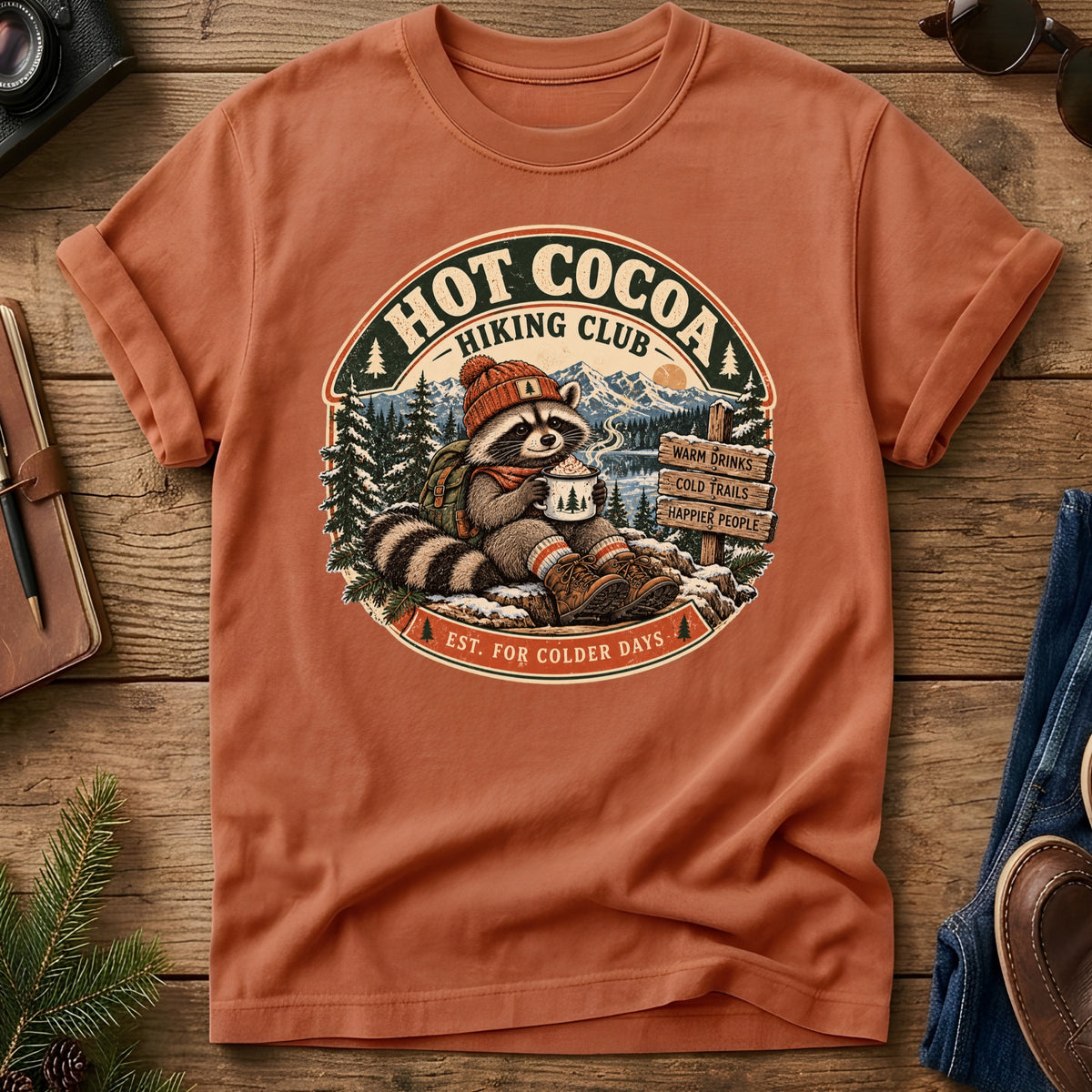 Hot Cocoa Hiking Club Tee