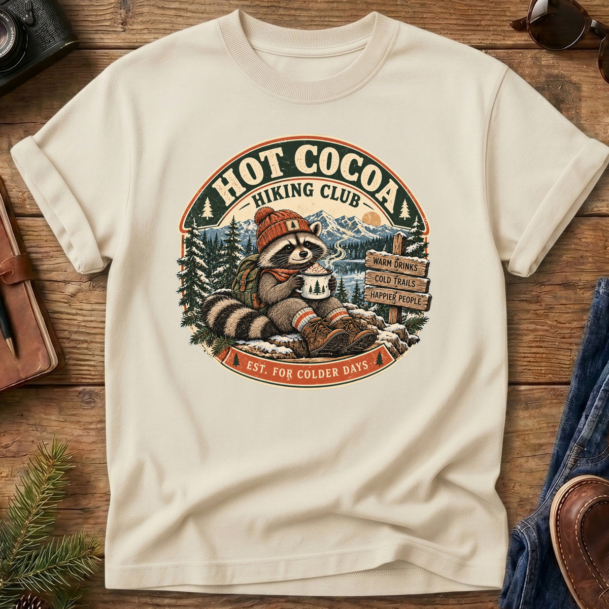 Hot Cocoa Hiking Club Tee