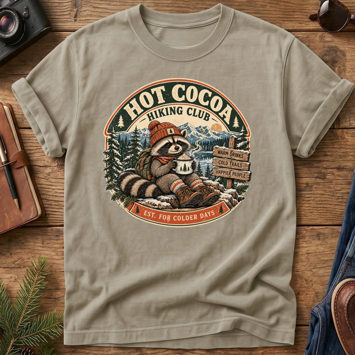 Hot Cocoa Hiking Club Tee
