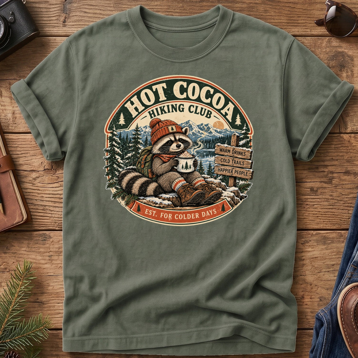 Hot Cocoa Hiking Club Tee