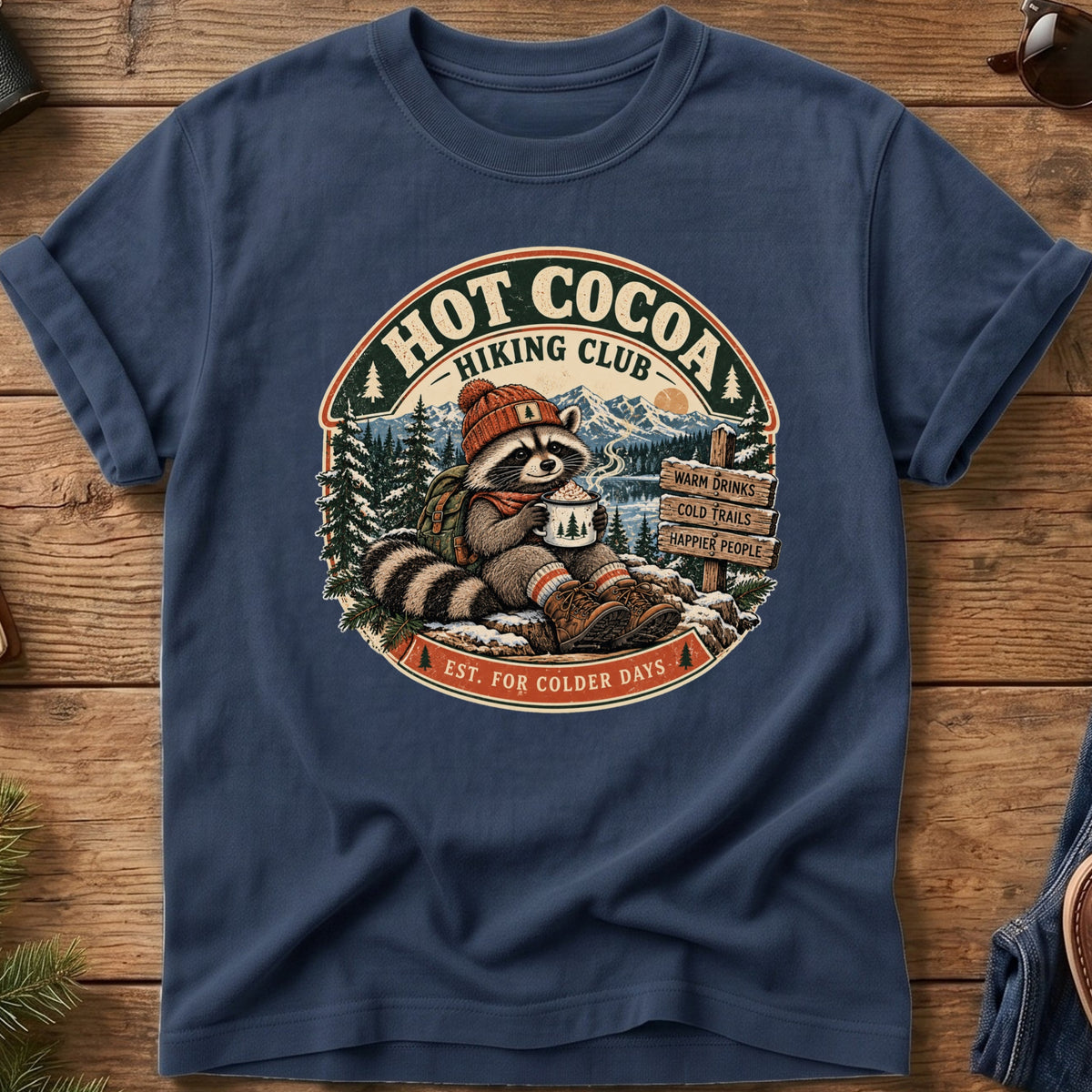 Hot Cocoa Hiking Club Tee