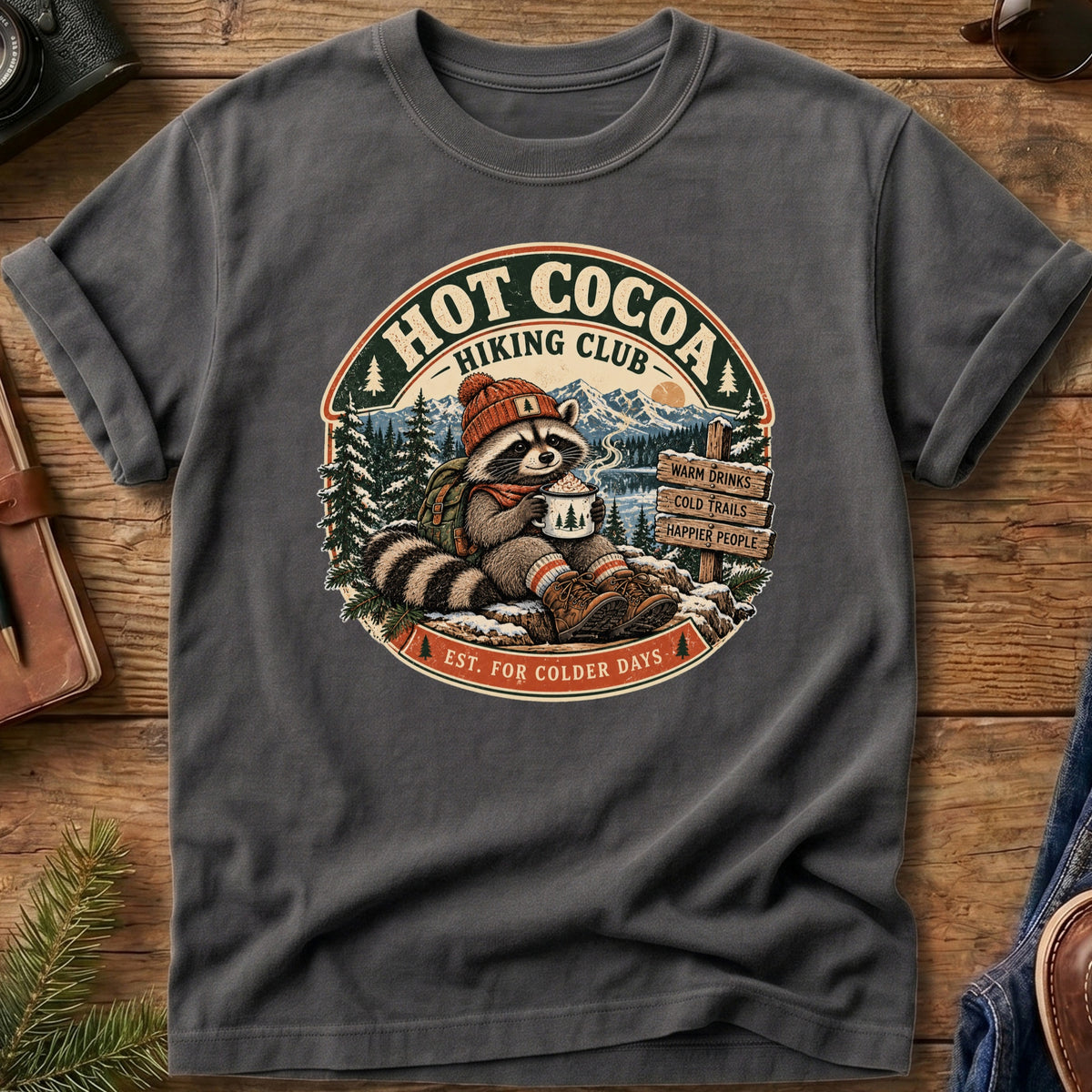Hot Cocoa Hiking Club Tee