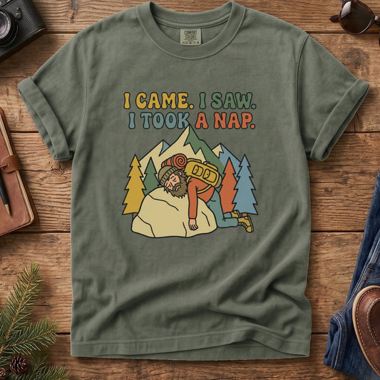 I Came I Saw Tee – additional angle showing print