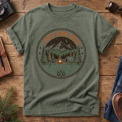 I Need Some Space Tee – I Need Some Space graphic on Moss Softstyle t-shirt
