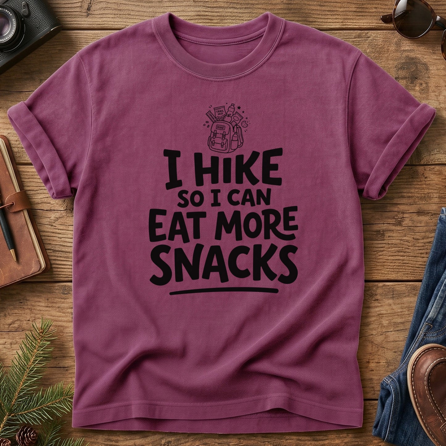 I hike so i can eat more snacks