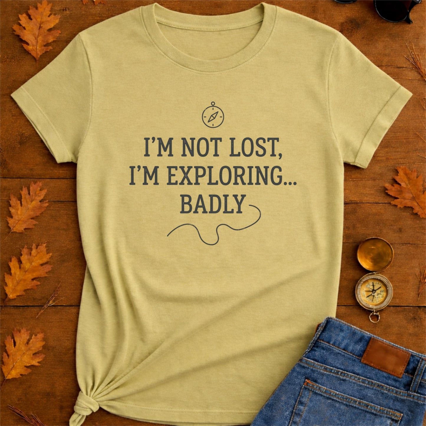 I'm Not Lost I'm Exploring Funny Hiking T-Shirt